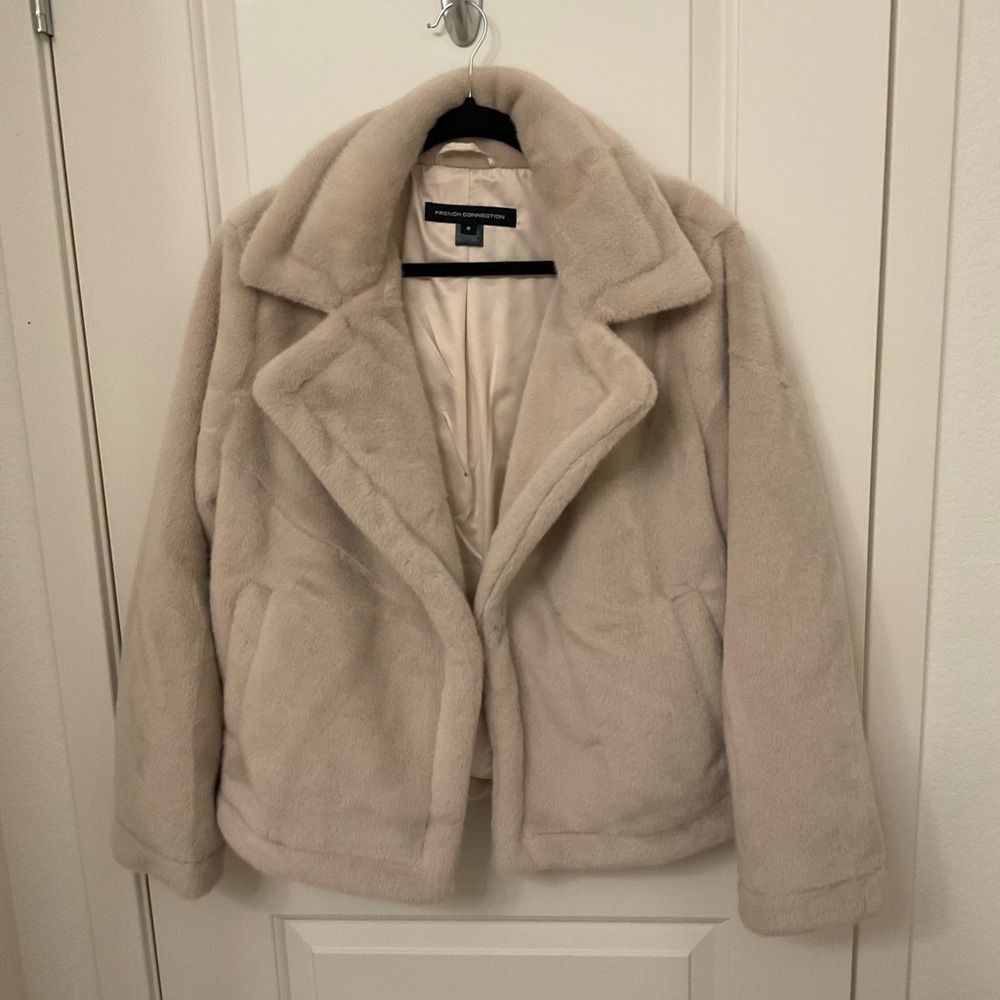 French Connection Soft Cream Teddy Jacket